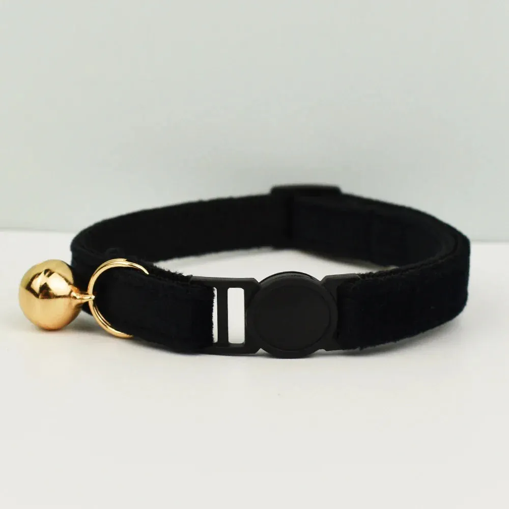 Velvet Cat Collar with Adjustable Safety and Bell