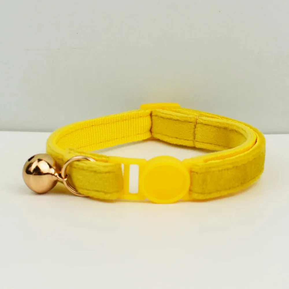 Velvet Cat Collar with Adjustable Safety and Bell