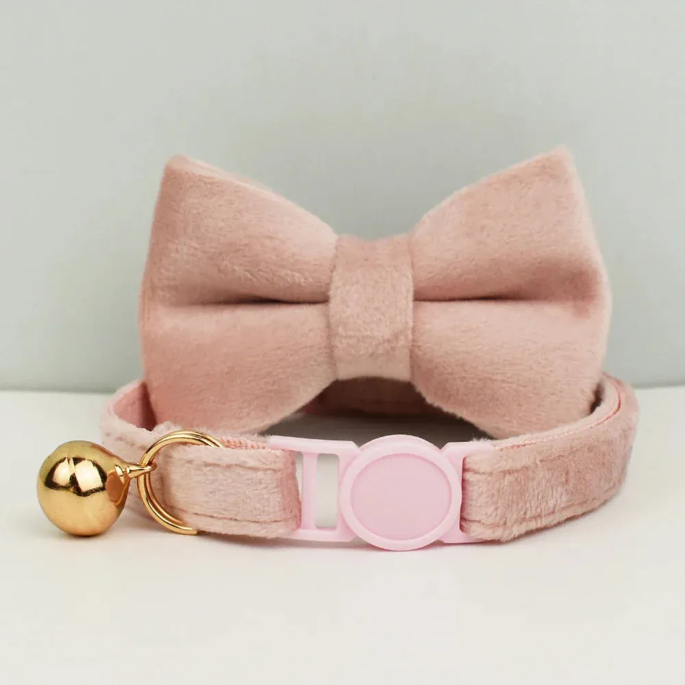 Velvet Cat Collar with Adjustable Safety and Bell