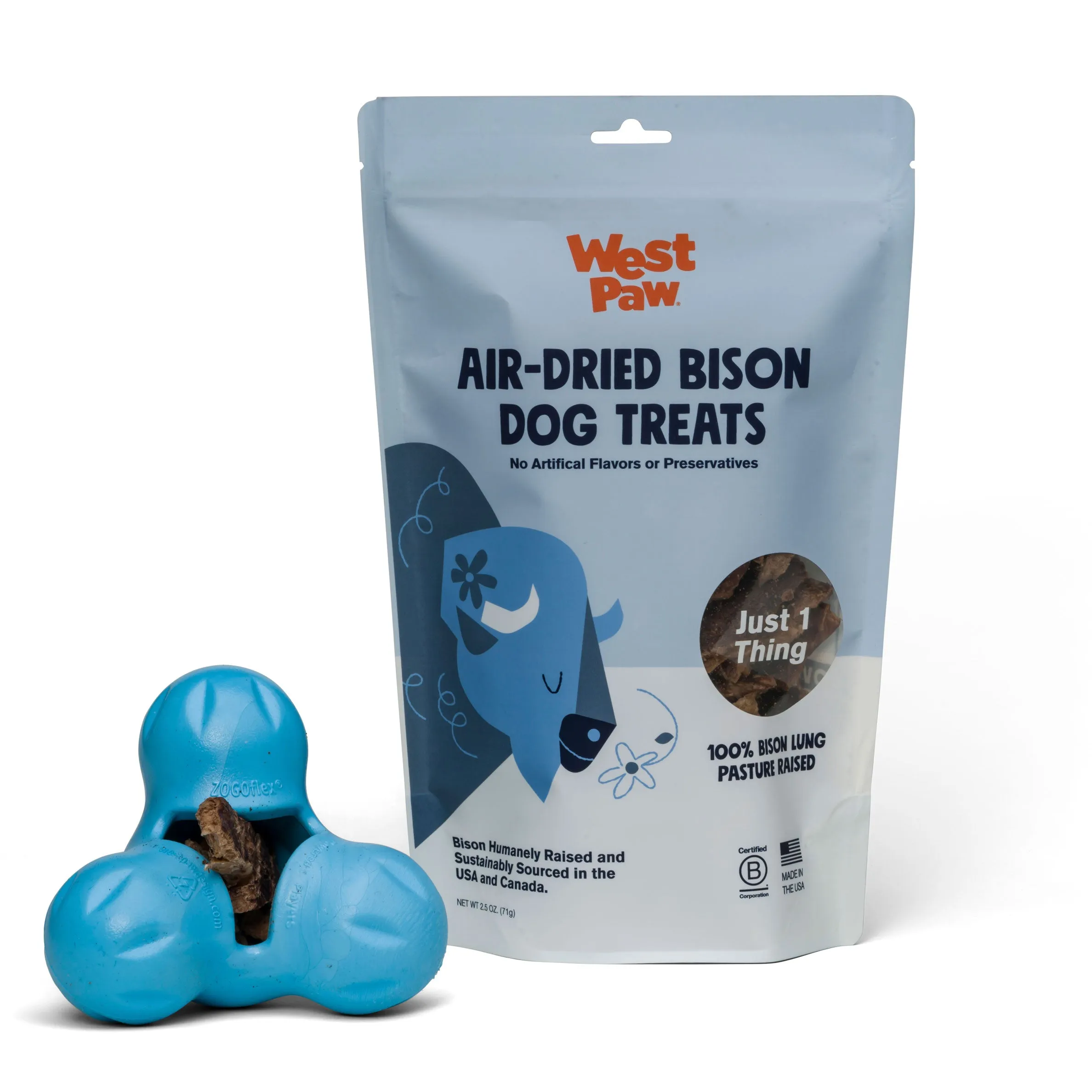 West Paw Air Dried Bison Lung Treats 2.5oz