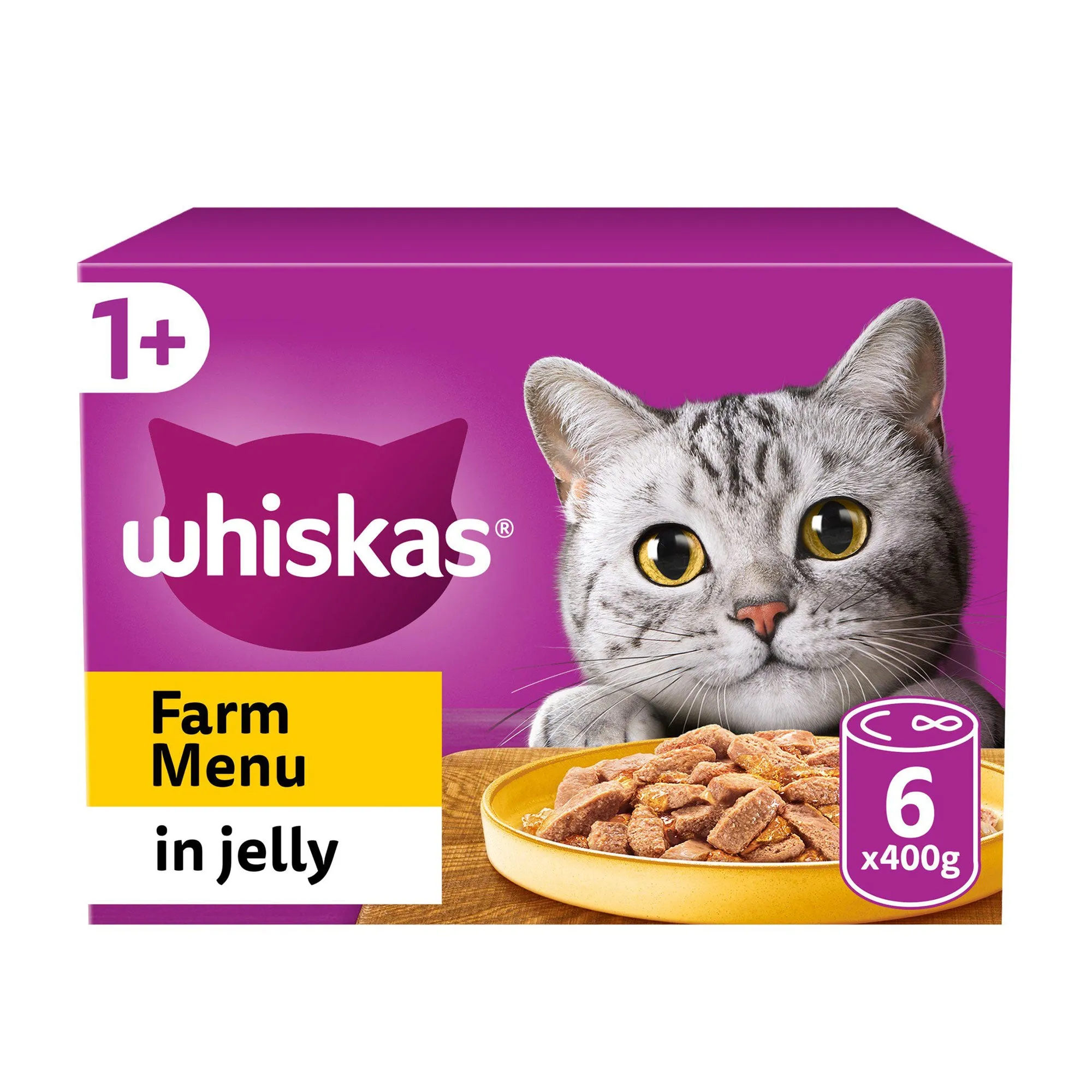 Whiskas 1  Farm Menu Tins in Jelly 6x400g