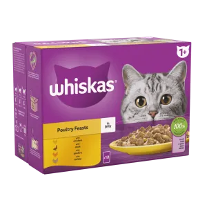 WHISKAS 1  Poultry Feasts Jelly Pouches 12 x 85g
