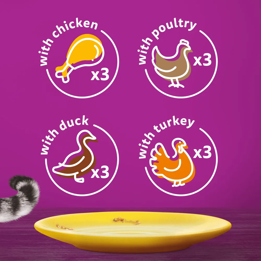 WHISKAS 1  Poultry Feasts Jelly Pouches 12 x 85g