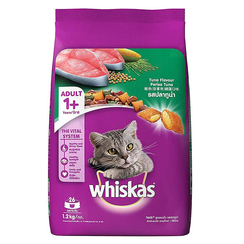 Whiskas Adult (1 Yrs) Tuna Flavour, Dry Cat Food, 1.2 kg