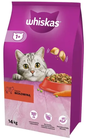 Whiskas Adult Beef - Dry Cat Food - 14 Kg