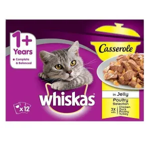 WHISKAS Cat Pouches Casserole Poultry Selection in Jelly