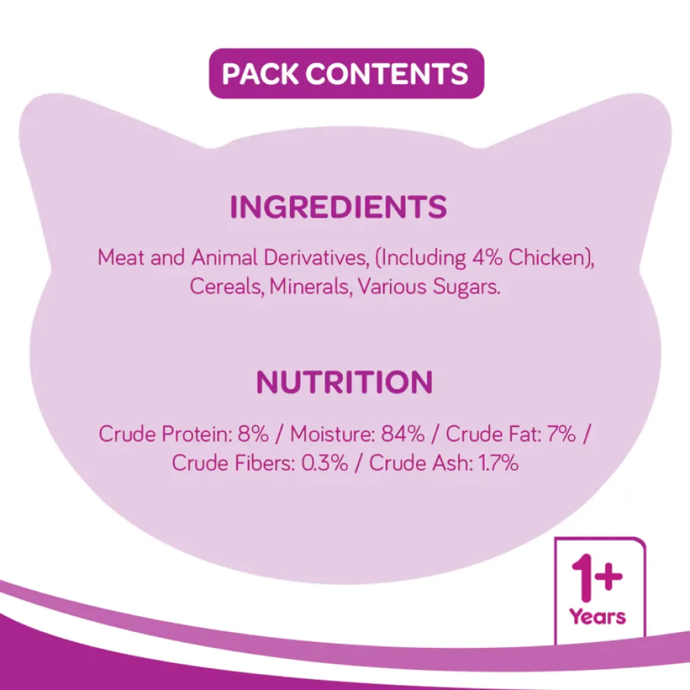 Whiskas Chicken Gravy Adult Cat Wet Food and Tuna Flavour Adult Cat Dry Food Combo