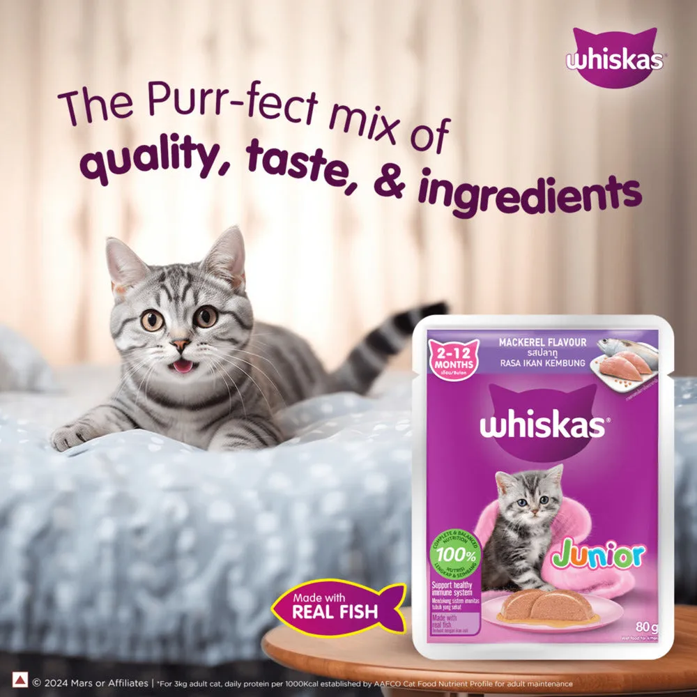 Whiskas Junior Mackerel Flavour Kitten (2-12 months) Cat Wet Food