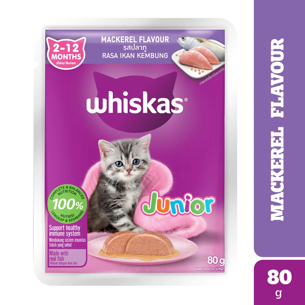 Whiskas Junior Mackerel Flavour Kitten (2-12 months) Cat Wet Food
