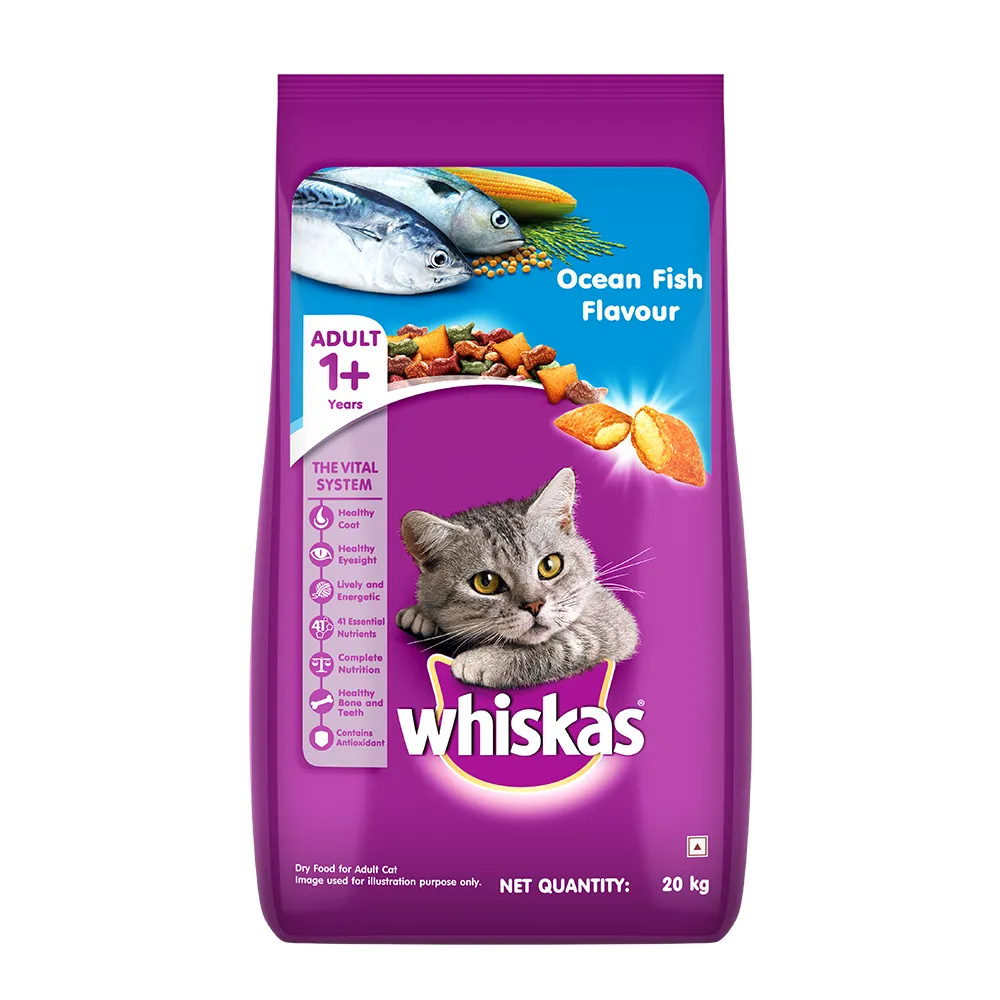 Whiskas Ocean Fish Flavour Adult Cat Dry and Wet Food Combo