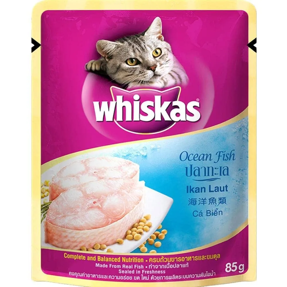 Whiskas Ocean Fish Flavour Adult Cat Dry and Wet Food Combo