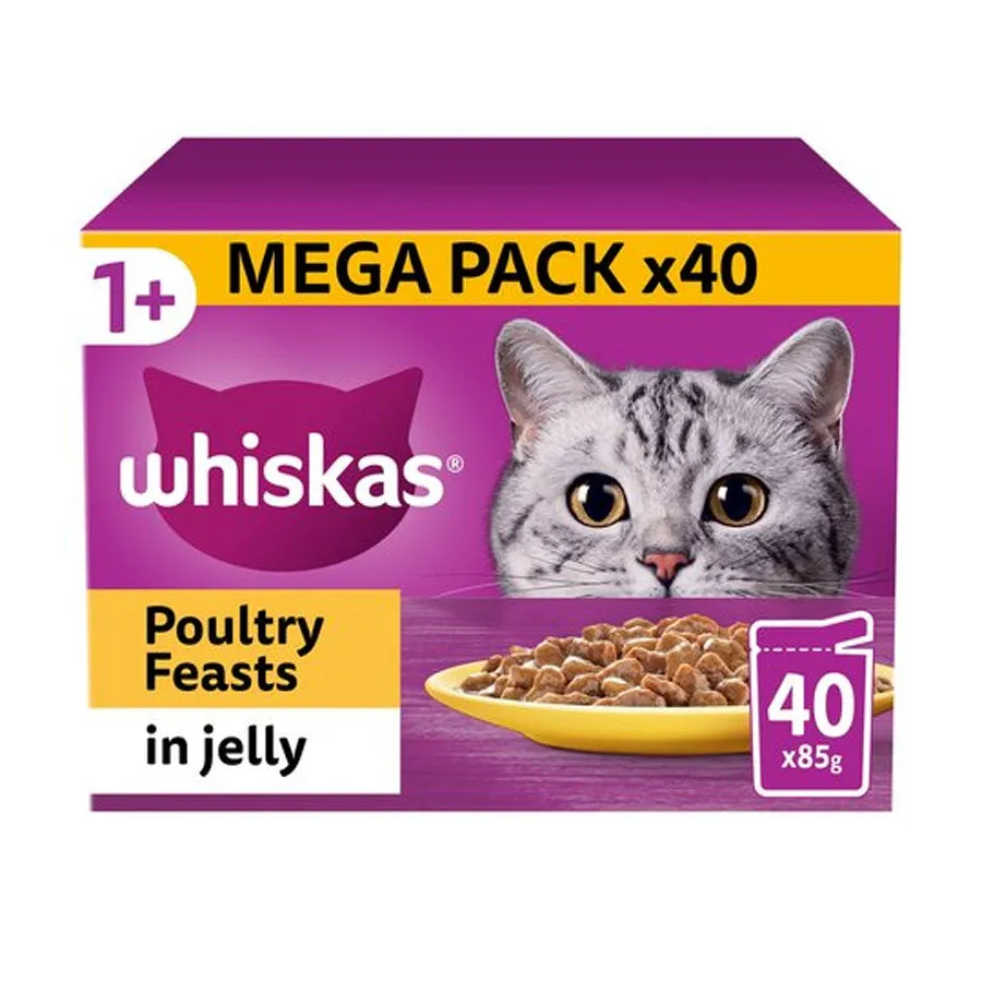 Whiskas Pouch 1  Poultry Feasts In Jelly 40x85g