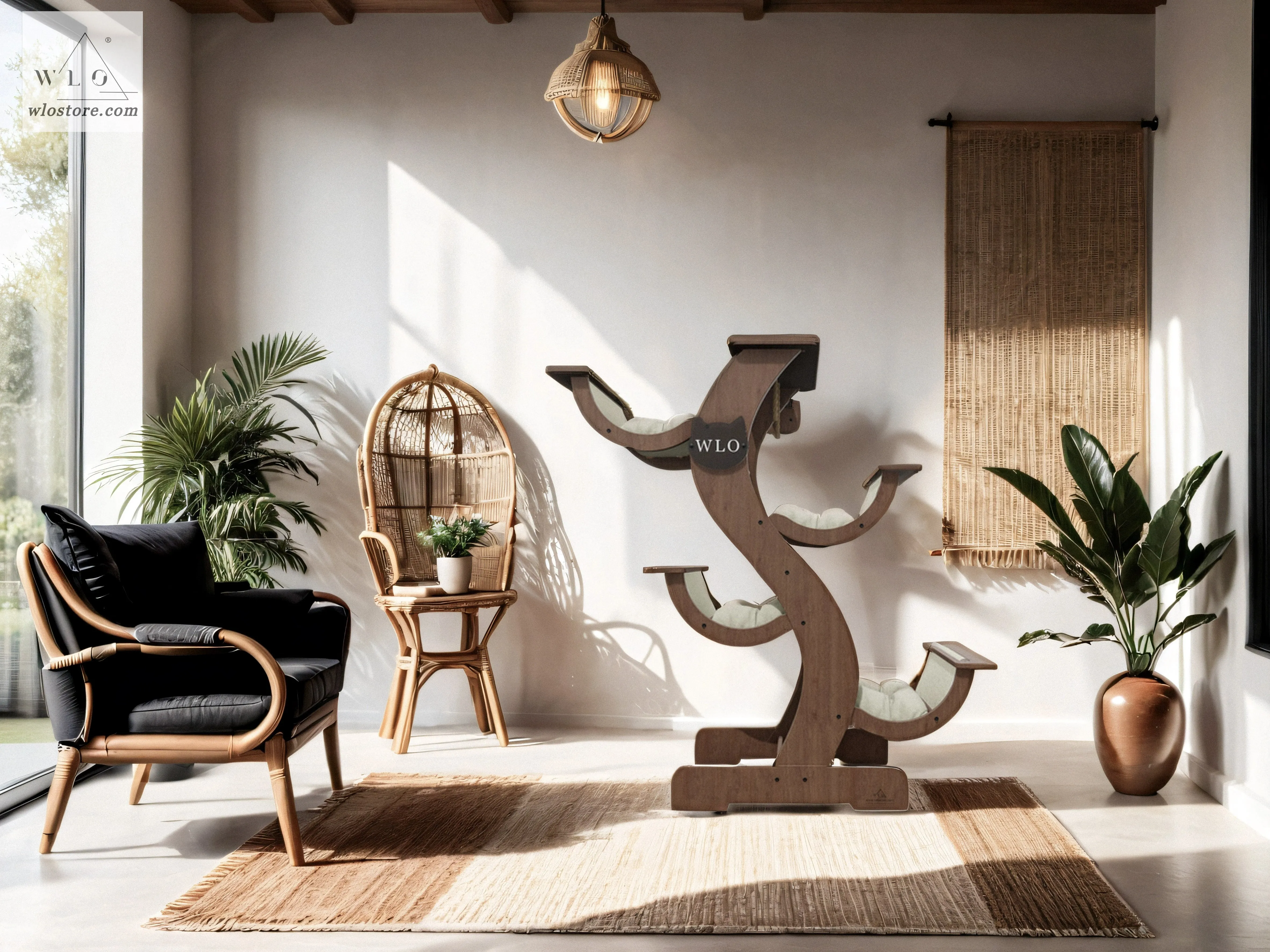 WLO® Walnut Skyline Modern Cat Tree
